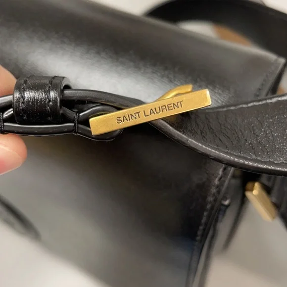YSL SAINT LAURENT black leather crossbody purse NWT - Picture 6 of 14